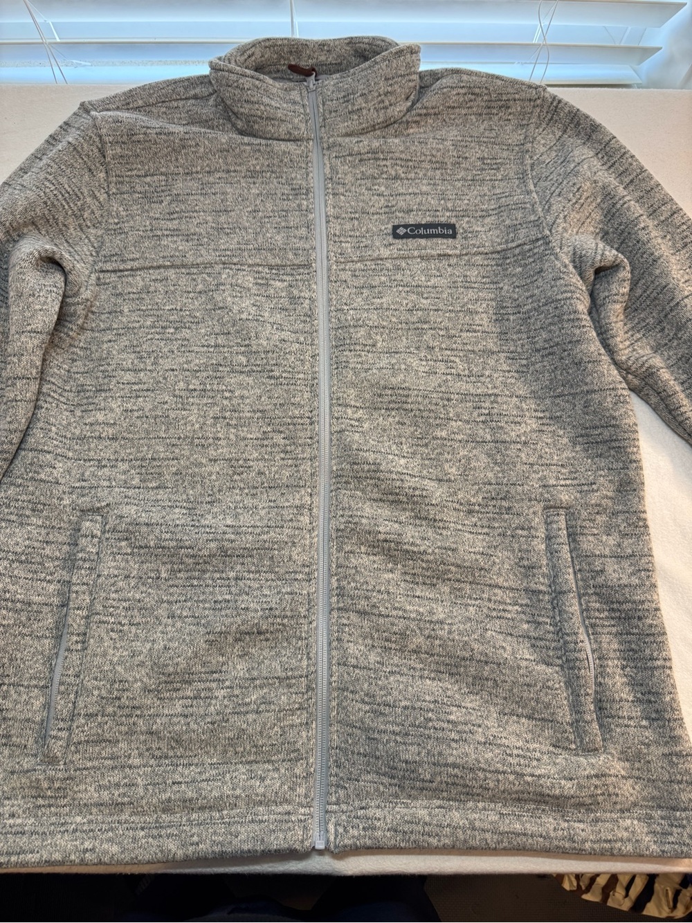 Columbia Mens Heather Gray Full-Zip Fleece Jacket